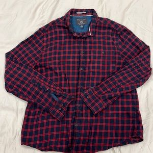 Report Collection Men’s Large Button Down. Red/Navy. Like New.